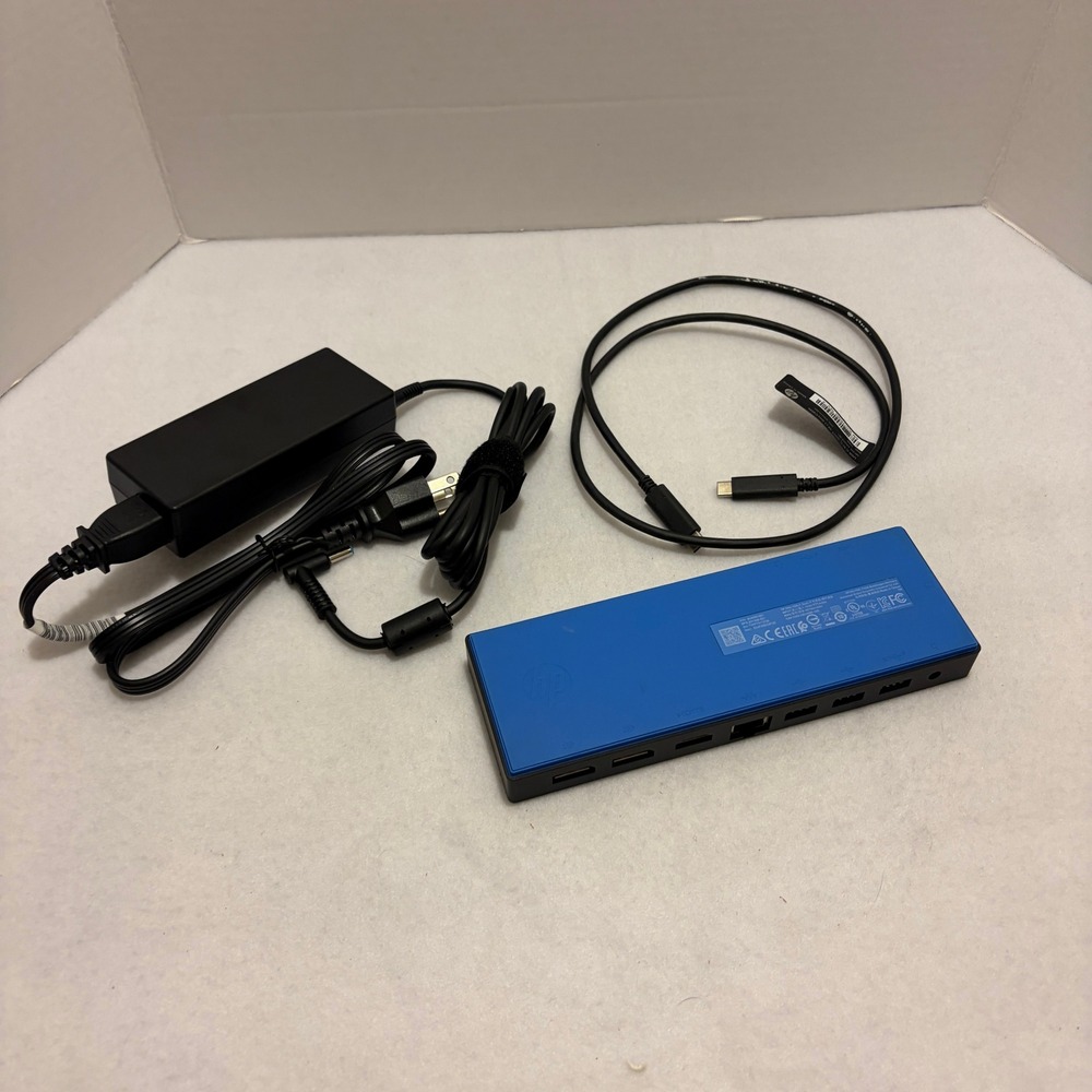 HP Elite USB-C Dock G3 924850-001 Docking Station with 90W Adapter Blue Black